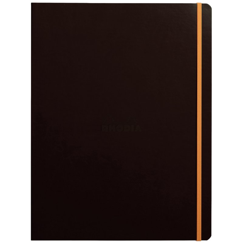 RHODIA carnet RHODIARAMA A4+, ligné, couverture simili-cuir orange, 72 feuilles