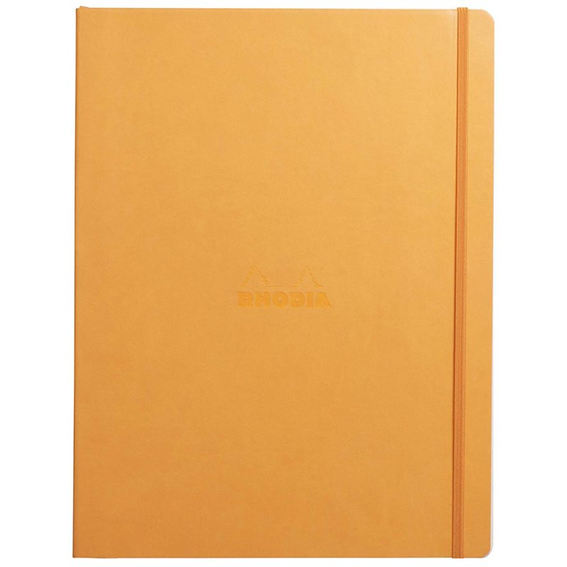 RHODIA carnet RHODIARAMA A4+, ligné, couverture simili-cuir orange, 72 feuilles
