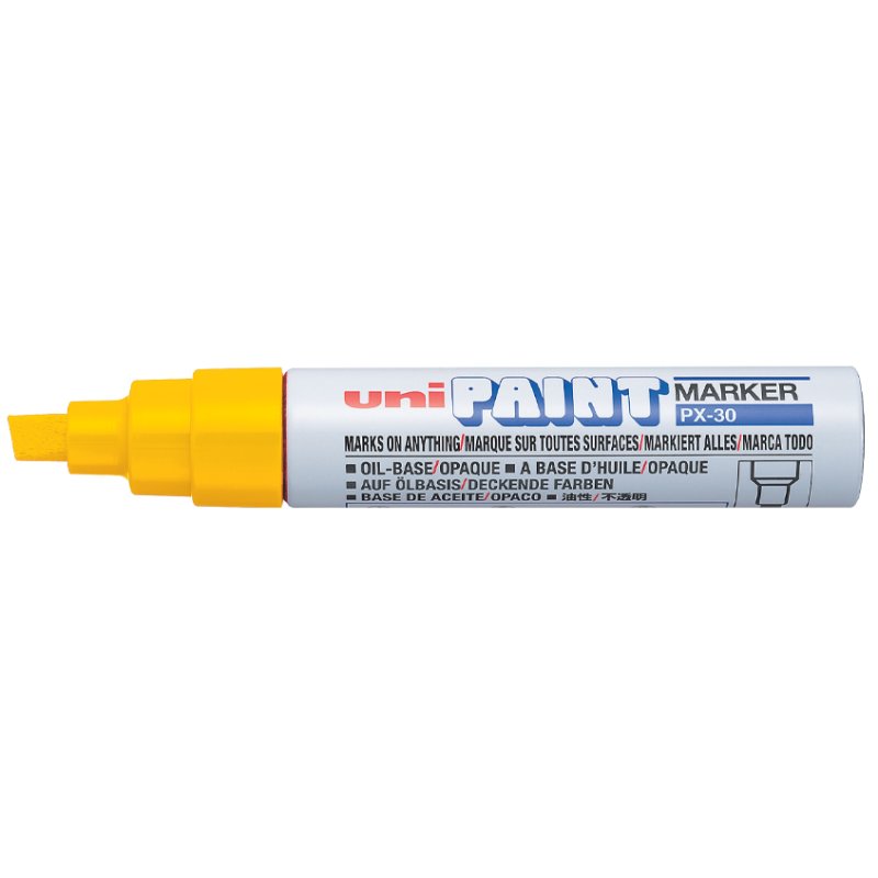 uni-ball onuitwisbare markeerstift, geel, 4,0-8,5 mm, waterbestendig