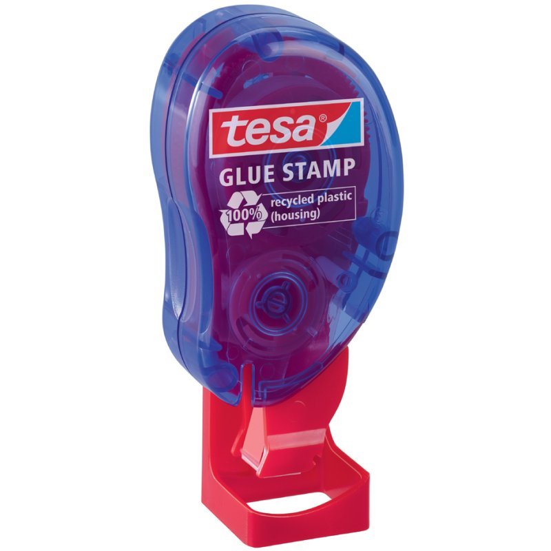 tesa EcoLogo tampon adhésif, 1100 pastilles adhésives double-face, bleu translucide