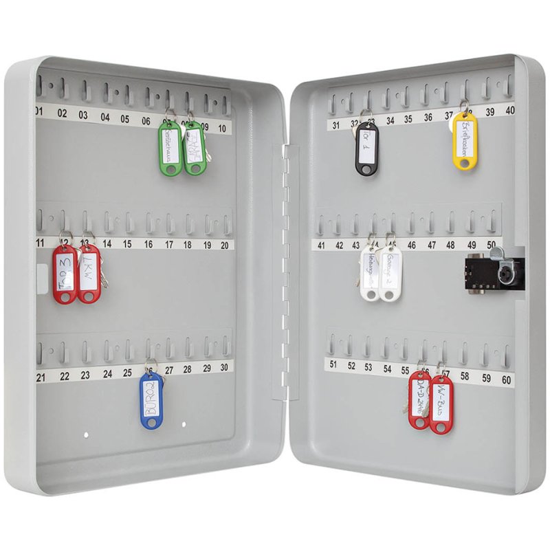 WEDO armoire à clés avec serrure à combinaison mécanique, gris clair, pour 36 clés