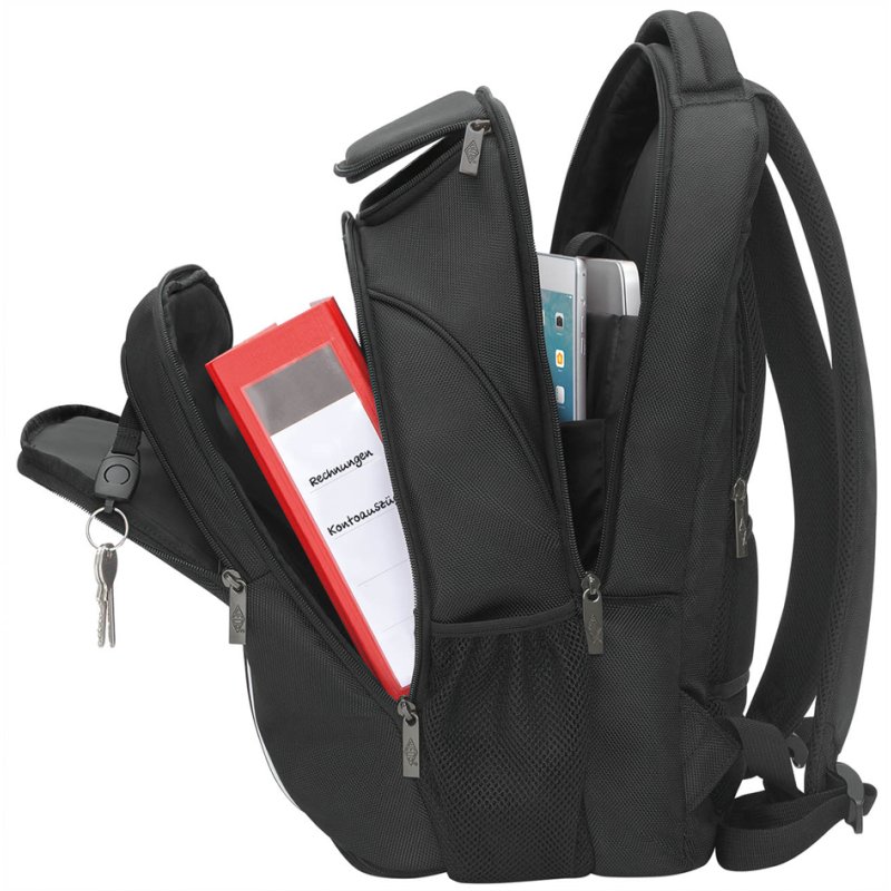 WEDO Business backpack, 2 protective compartments, black, 15.6 inch