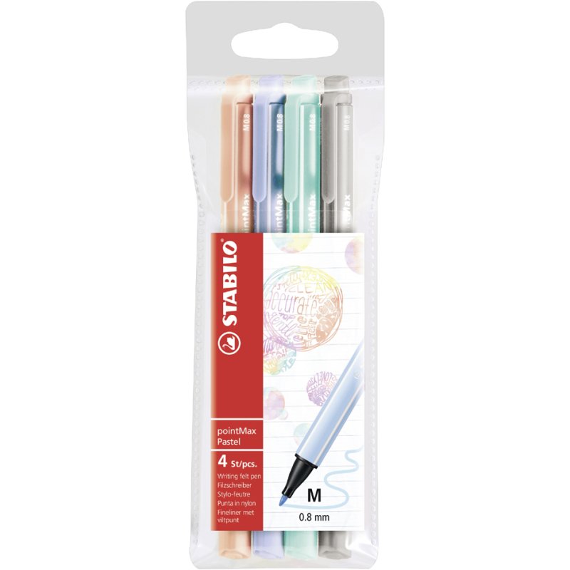 STABILO feutres pointMax, 0,8 mm, 12 pièces, étui plastique