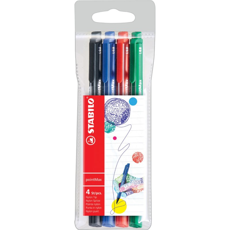 STABILO feutres pointMax, 0,8 mm, 12 pièces, étui plastique