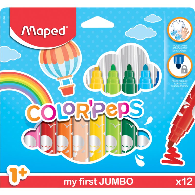 Maped My First COLOR'PEPS JUMBO felt-tip pens, washable, 24 pieces, 5 mm
