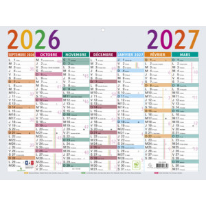 EXACOMPTA kalender meerkleurig 2026/2027, 430×335 mm, 13 maanden