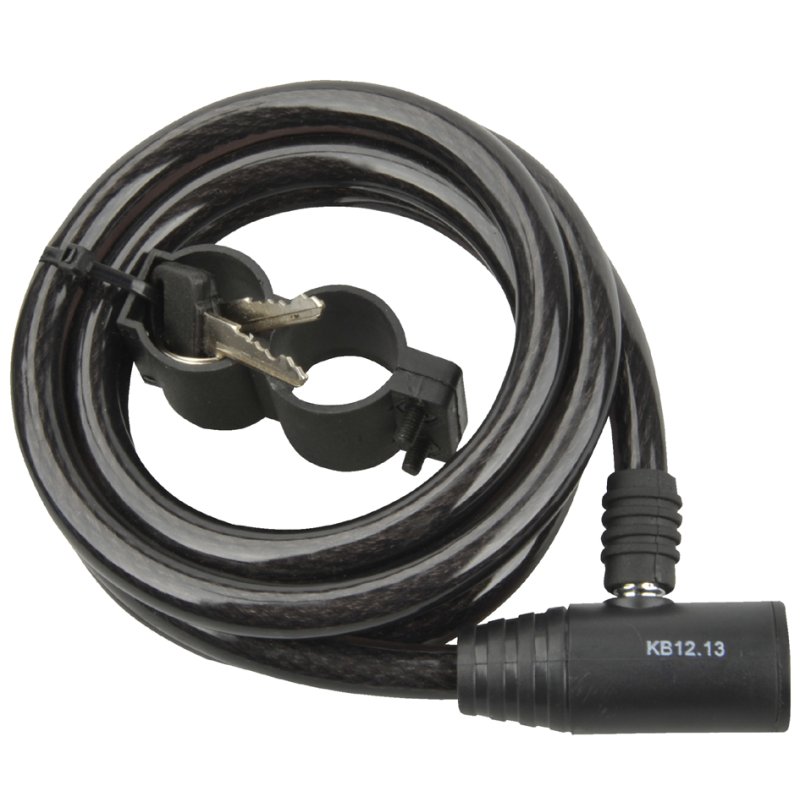 FISCHER antivol de câble pour vélo, 1,80 mètre, noir, 12 mm