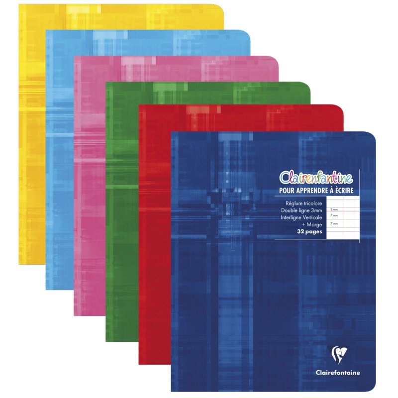 Clairefontaine cahier quadrillé, 170×220 mm, double ligne 3 mm, 20 pièces