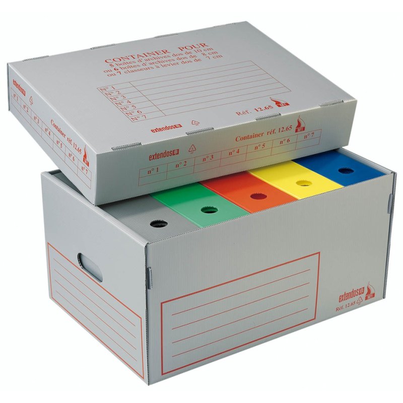 extendos archief- en transportbox, holle kamer PP, grijs, 540×360×263 mm
