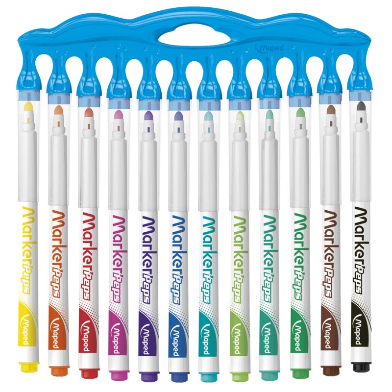 Maped marqueurs tableau blanc Marker'Peps Innovation, effaçable à sec, 1,5 mm, 12 pièces