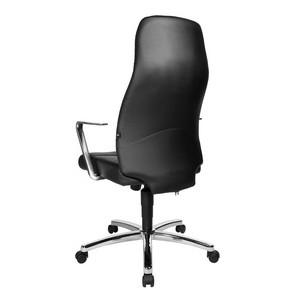 Topstar bureaustoel Chairman 70, echt leer, zwart, synchronmechaniek