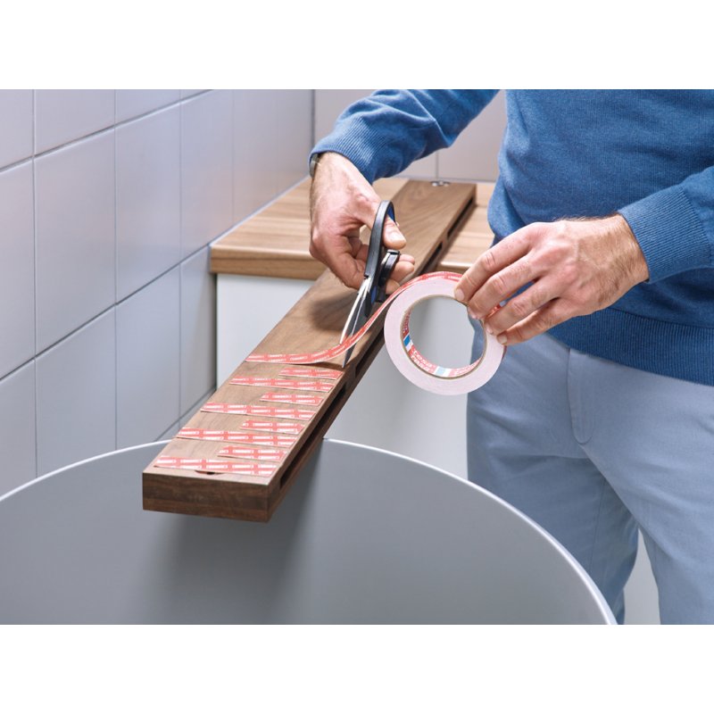 tesa Powerbond ruban de montage double face, blanc, carrelage/métal, 19 mm × 1,5 m
