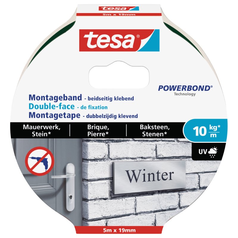 tesa Ruban de montage double-face, noir, extra fort, pour utilisation extérieure