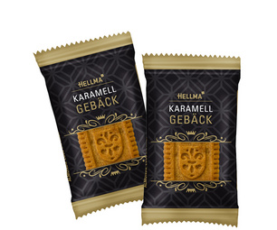 HELLMA karamel koekjes, individueel verpakt, 200 stuks, 3,5 g