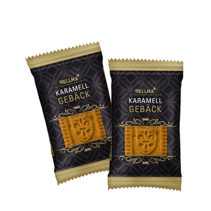 HELLMA biscuits caramel, individuellement emballés, 200 pièces, 3,5 g