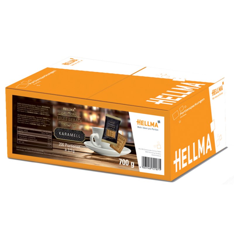 HELLMA biscuits caramel, individuellement emballés, 200 pièces, 3,5 g