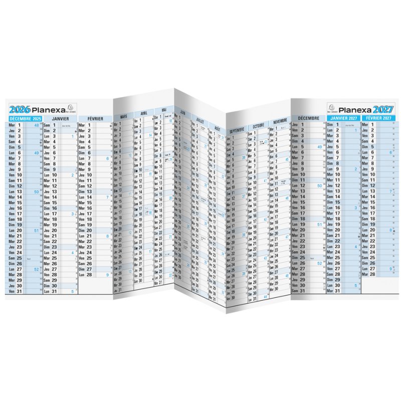 EXACOMPTA Annual planner PLANEXA 34500E wall calendar 5 panels