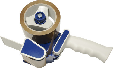 pavo handafroller voor verpakkingstape, wit/blauw, tot 66 m × 50 mm