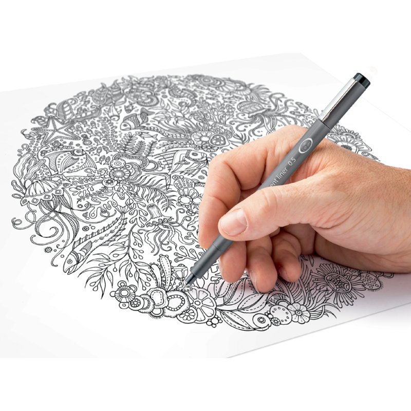 STAEDTLER Pigmentliner, zwart, 8 stuks, verschillende lijnbreedtes