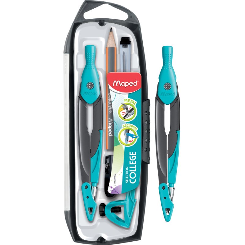 Maped jeu de compas métal, 5 pièces, coloré, 125 mm