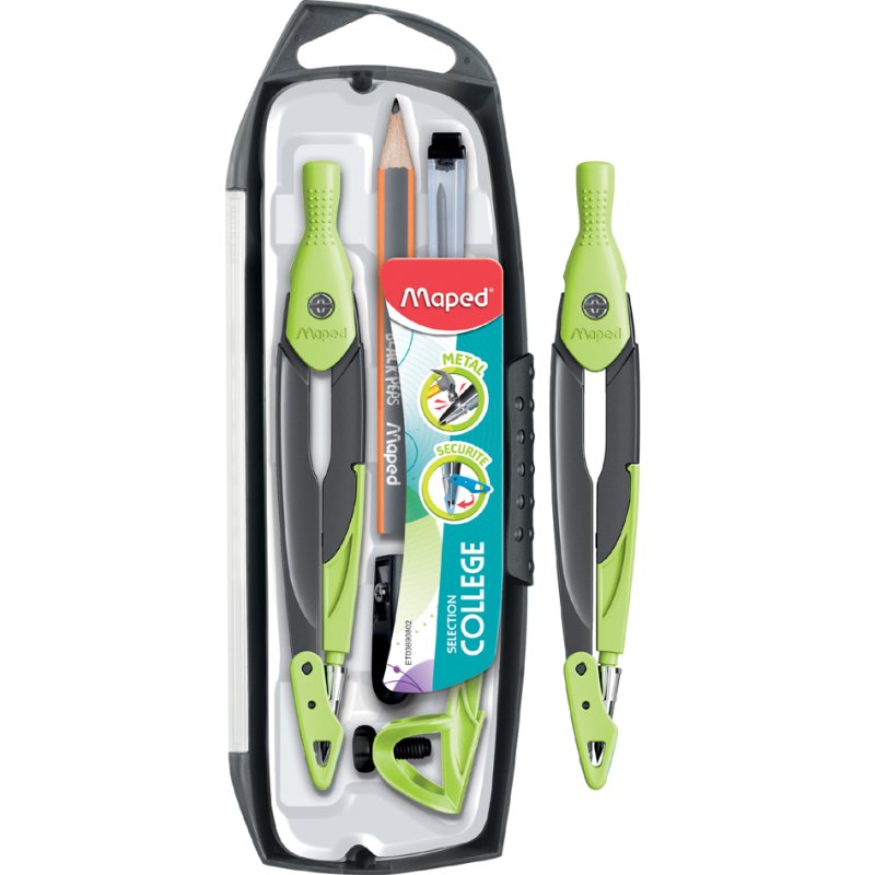 Maped jeu de compas métal, 5 pièces, coloré, 125 mm