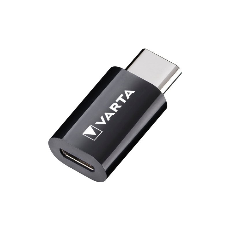 VARTA Charge & Sync adapter Micro USB naar USB-C, zwart