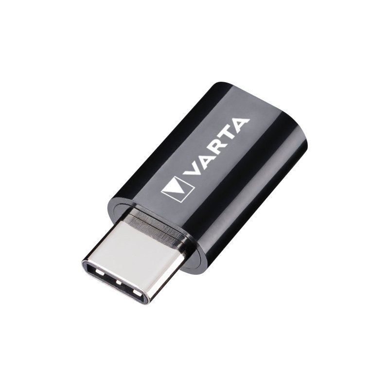 VARTA Charge & Sync adapter Micro USB naar USB-C, zwart