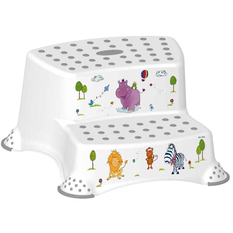 keeeper marchepied enfant Igor Hippo, deux marches, blanc, 37×40×21 cm
