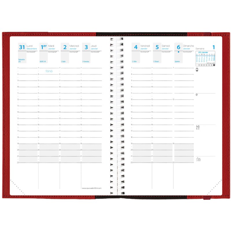 QUO VADIS Agenda Time & Life Pocket 2026, bleu irisé