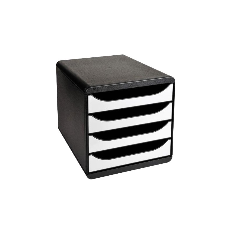 EXACOMPTA ladeblok BIG-BOX, 4 laden, hoogglans zwart, A4+