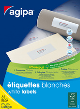 agipa adresetiketten, 210 × 148,5 mm, wit, 1000 stuks