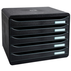 EXACOMPTA ladebox BIG-BOX PLUS, 5 laden, zwart, A4+