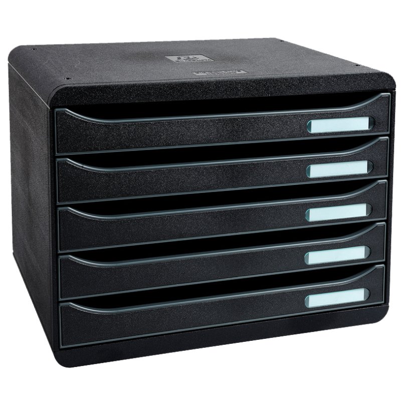 EXACOMPTA ladebox BIG-BOX PLUS, 5 laden, zwart, A4+