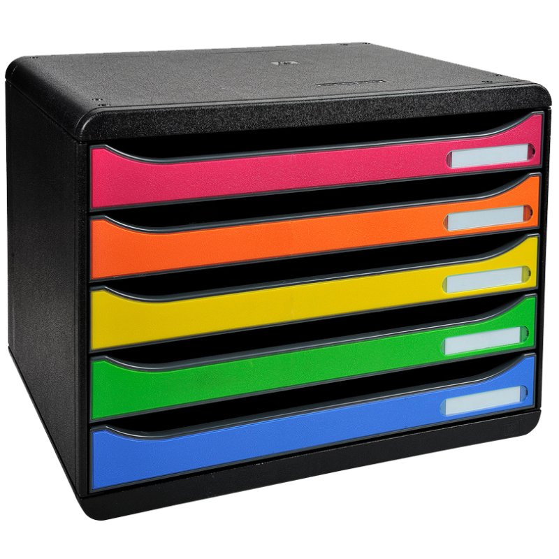 EXACOMPTA ladebox BIG-BOX PLUS, 5 laden, zwart, A4+