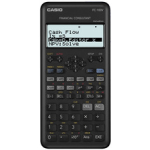 CASIO wetenschappelijke rekenmachine FC 100V, 4 lijnen display, financiële functies