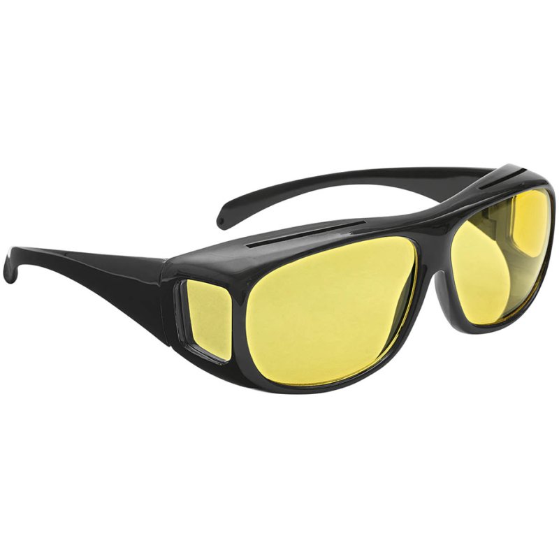 WEDO transfer night glasses for spectacle wearers, tinted yellow, including glasses case