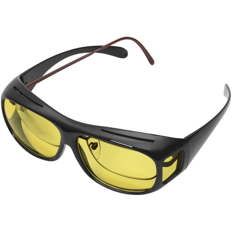 WEDO transfer night glasses for spectacle wearers, tinted yellow, including glasses case