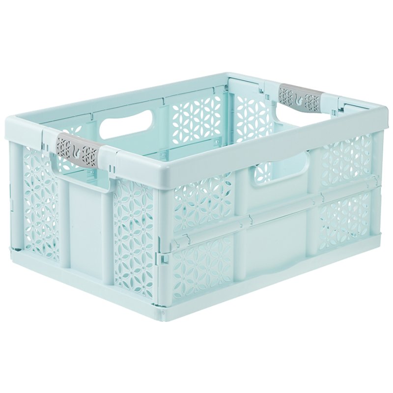keeeper boîte de rangement pliable lea, 32 litres, bleu nordique, 30 kg capacité
