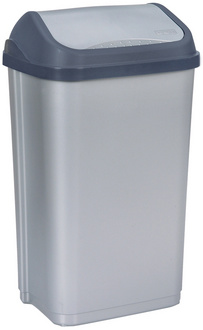 keeeper vuilnisbak Swantje, 50 liter, zilver/antraciet, zwingdeksel