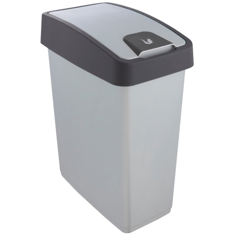 keeeper poubelle magne, 25 litres, gris argent/anthracite