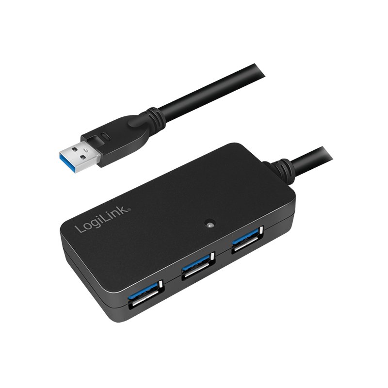 LogiLink Câble USB 3.0 actif avec hub USB, 10 m, noir