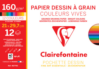 Clairefontaine kunstenaarspapier getextureerd, A4, 160 g/m², 12 vel