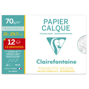 Clairefontaine transparant papier A4, 70 g/m², kleurloos, 15 vel