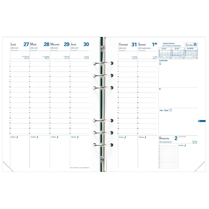 QUO VADIS diary insert Timer 21, 150×210 mm, 16 months, white paper