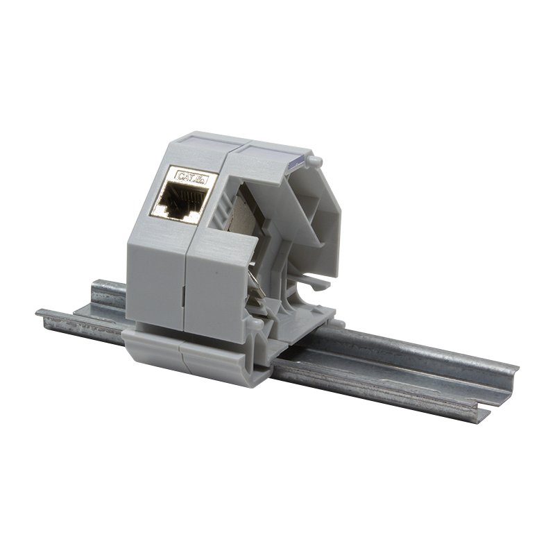LogiLink Professional montagerailnokadapter, lichtgrijs, 1 keystonemodule, 35 mm hutschienen
