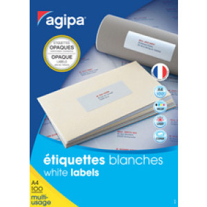 agipa ondoorzichtige verzendlabels, 199,6 × 143,5 mm, hochwit, 200 stuks