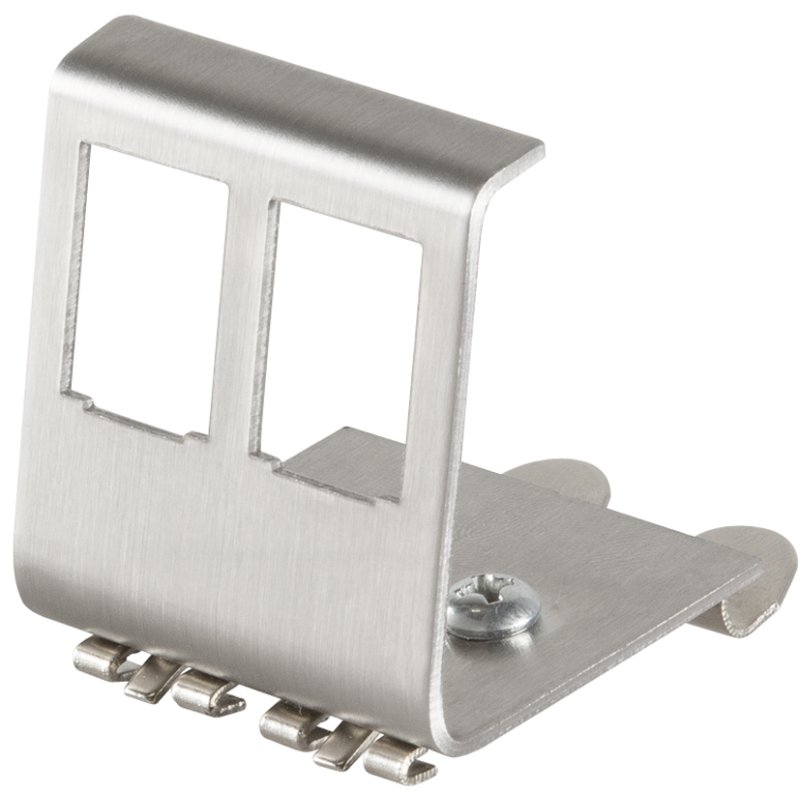 LogiLink Adaptateur rails professionnel, 2 modules keystone, acier inoxydable 1,5 mm