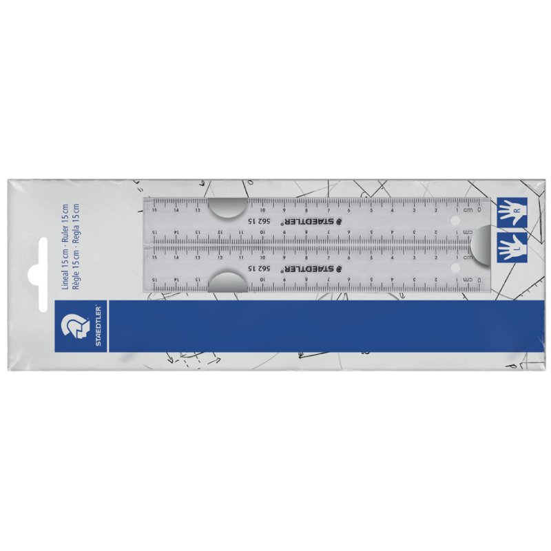 STAEDTLER flat ruler set 15 cm, transparent, plastic, 2 pieces
