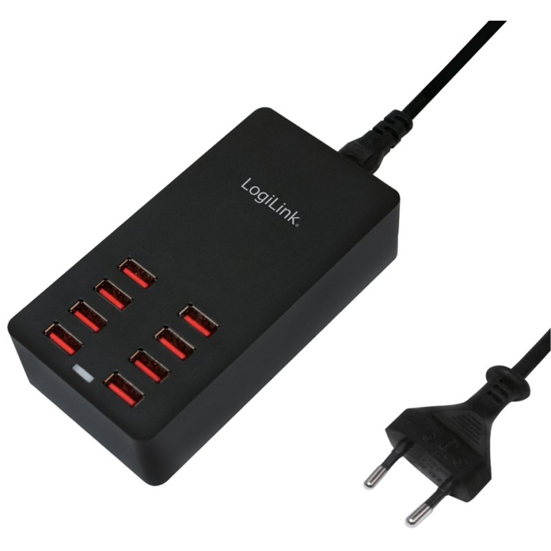 LogiLink USB desktop charger, 6-port, black
