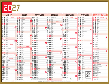 EXACOMPTA Driekleurige kalender neutraal, 295 x 220 mm, 2026
